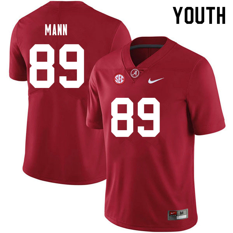 Alabama Crimson Tide Youth Kyle Mann #89 Crimson NCAA Nike Authentic Stitched 2021 College Football Jersey QU16X85XS